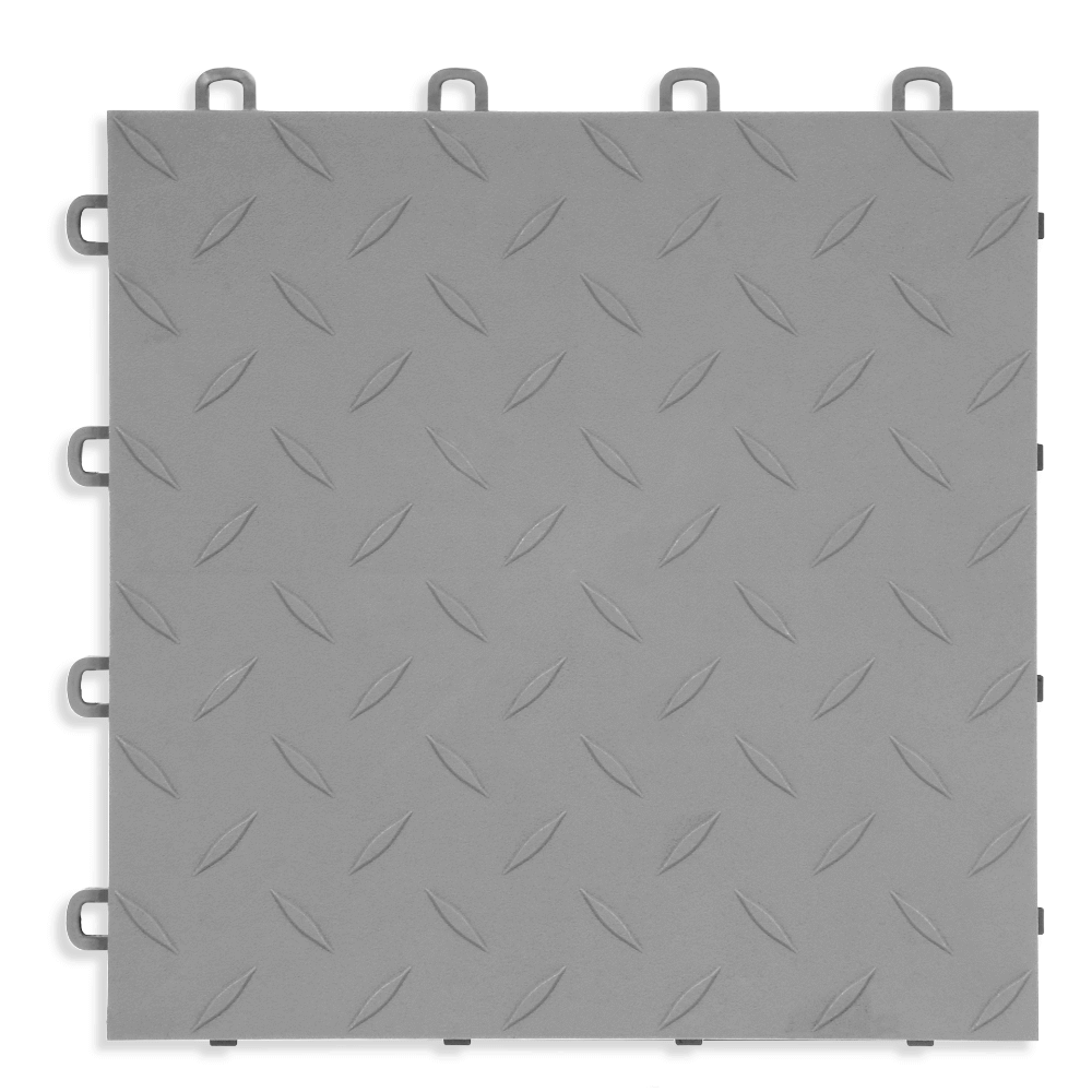Diamond Top Interlocking Floor Tiles - Gray - ModuTile