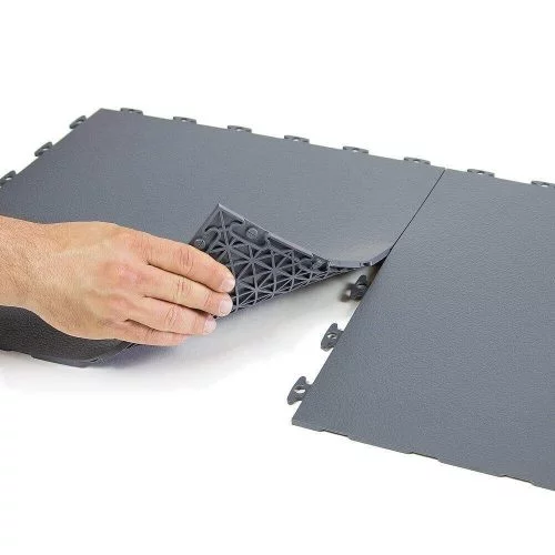 Interlocking Flexible PVC Floor Tiles - Gray -ModuTile