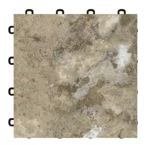 ModuTile- Basement Interlocking Tiles - Cream Pearl -vinyl top
