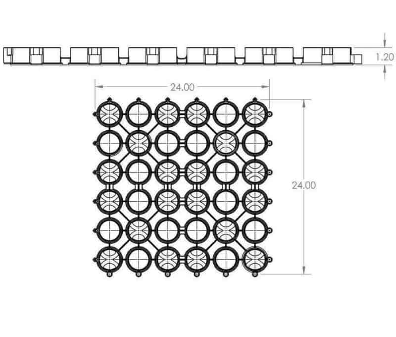 ModuTile – Plastic Permeable Paver – drawing ModuTile - Plastic Permeable Paver - Drawing