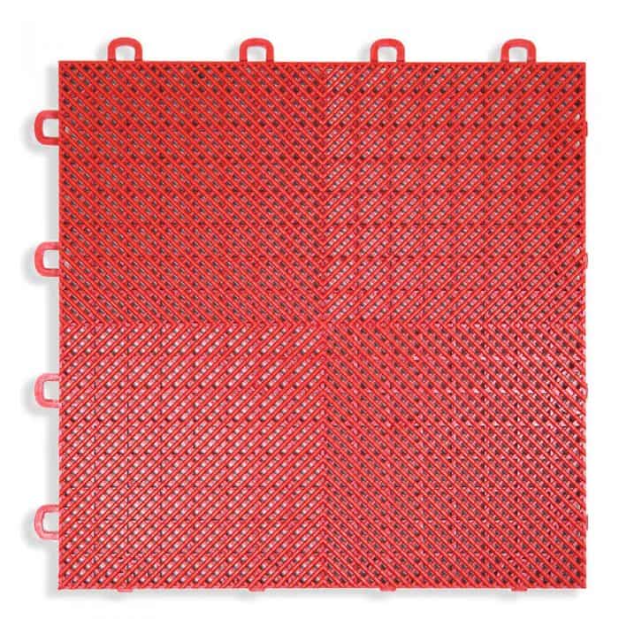Perforated Modula Floor Tile - Red - T2US43