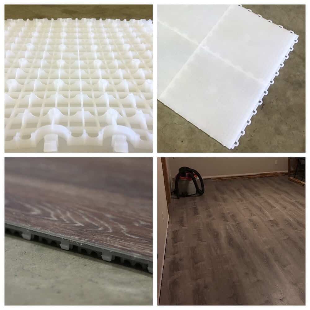 Basement Subfloor Interlocking Tiles 12 X 12 Fast Underlayment