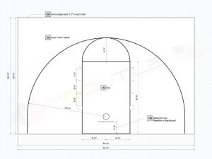 Outdoor Basketball Court Tiles, 44x29, Kit - ModuTile Sport USA