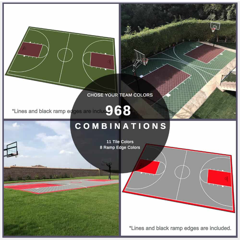 30x30 Basketball Half-Court Floor, Kit - ModuTile Sport Tiles