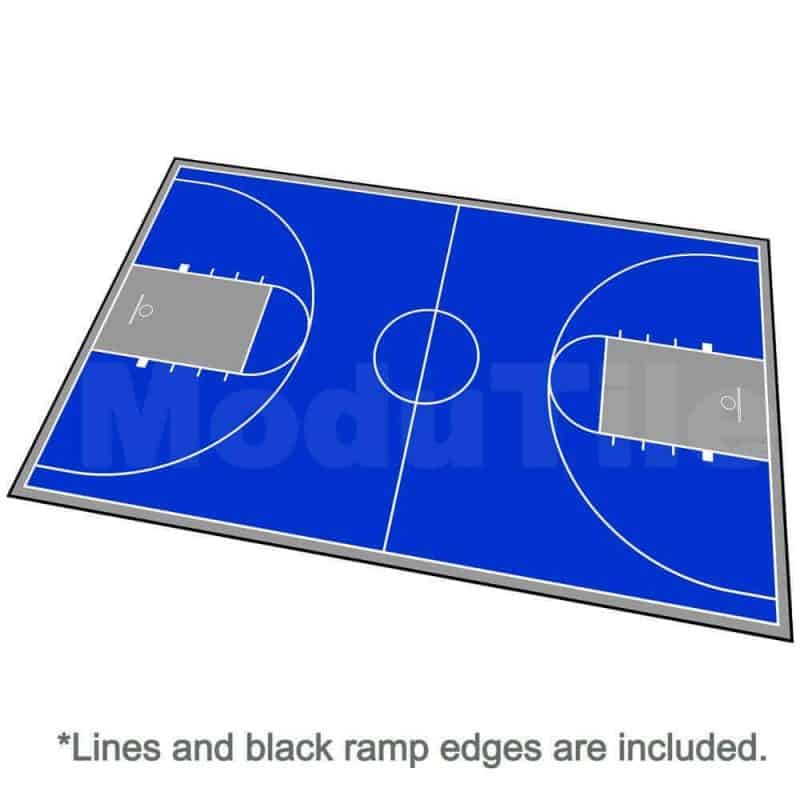 Full Court Basketball Floor, 46x78, Kit, ModuTile Made in USA