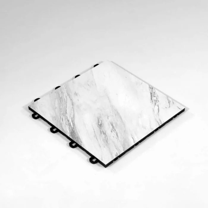 White Marble Interlocking Floor Tile - Agle View