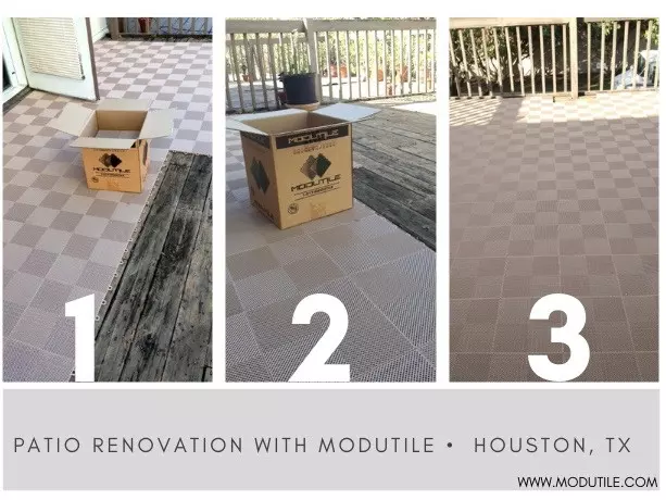 Deck Floor Tile - Beige Perforated ModuTile