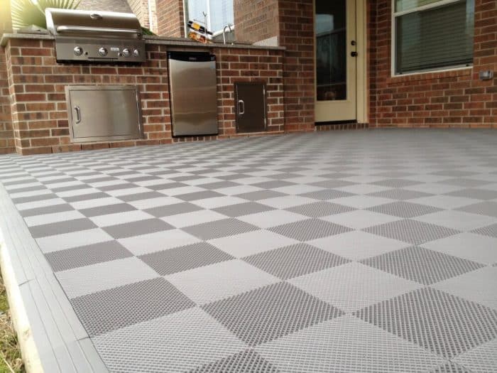 ModuTile Gray Perforated Deck and Patio Floor Tiles