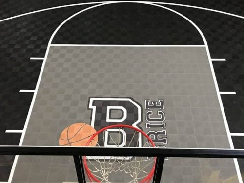 ModuTile backyard basketball court floor graphics