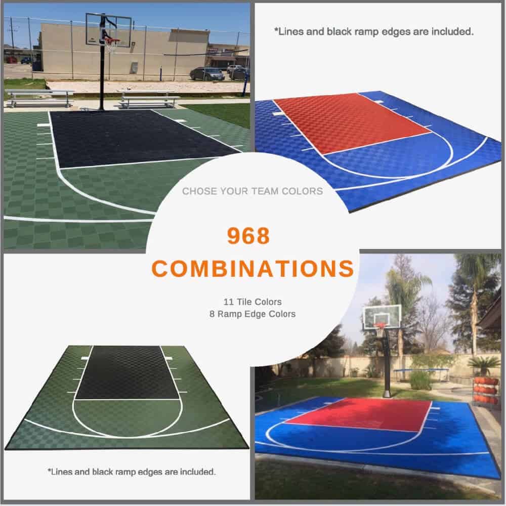 Outdoor Basketball Court Floor 20x24 Kit W Modutile Sport Tiles