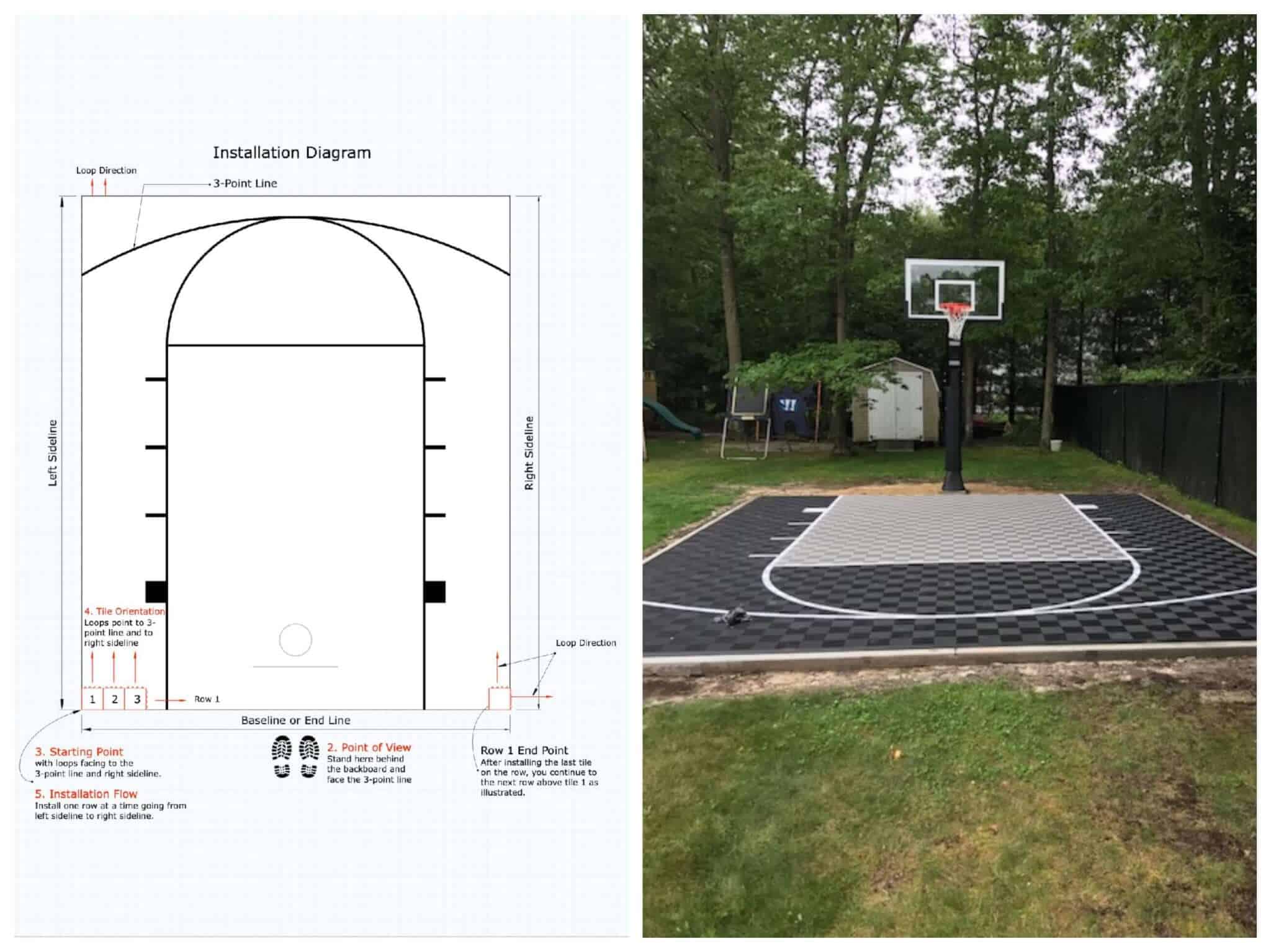 For Driveway Basketball Court Diagram