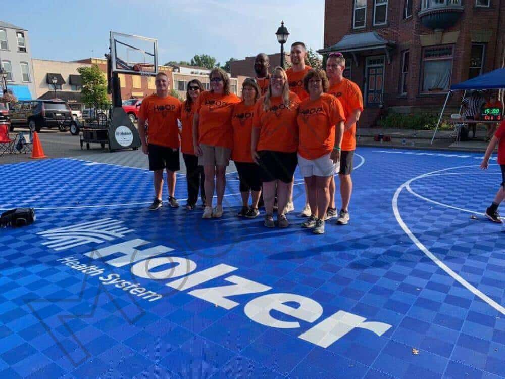 Backyard Basketball Court with Logo-Holzer-1