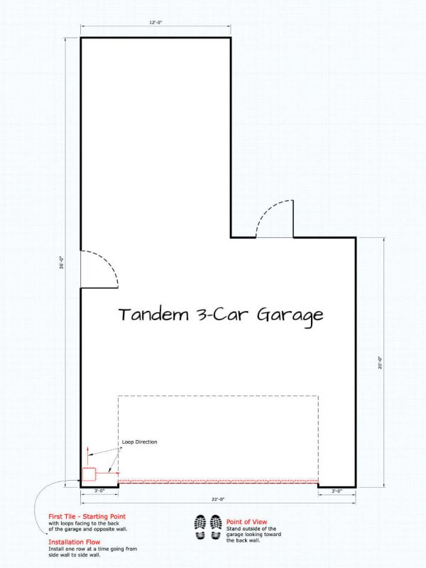 Garage Floor Installation Starting Point Tandem 3 Car Garage