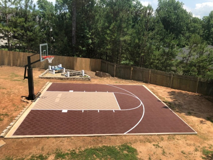 outdoor half court beige and brown
