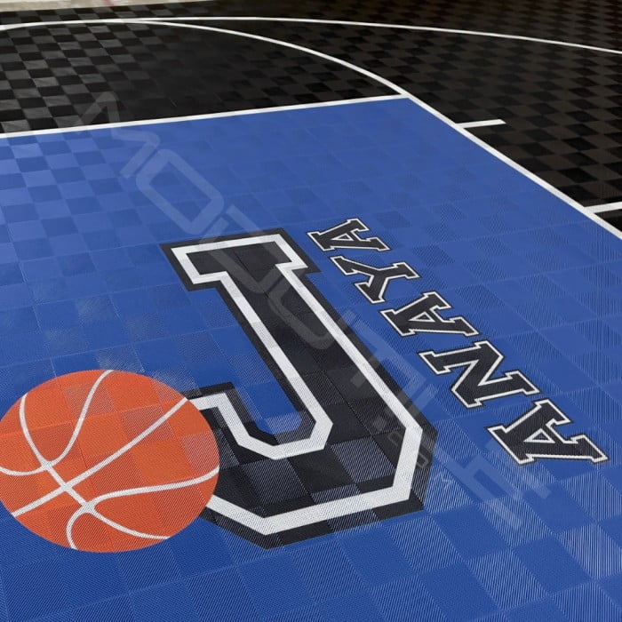 J initial custom Graphic for Basketball Court