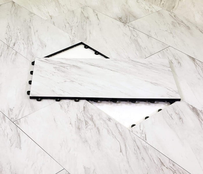24x12 basement white marble floor tile