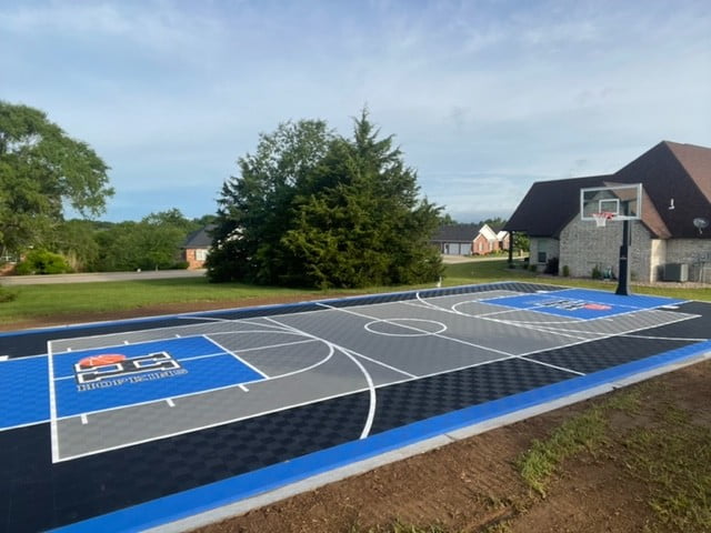 Custom Full Basketball Court with Logo