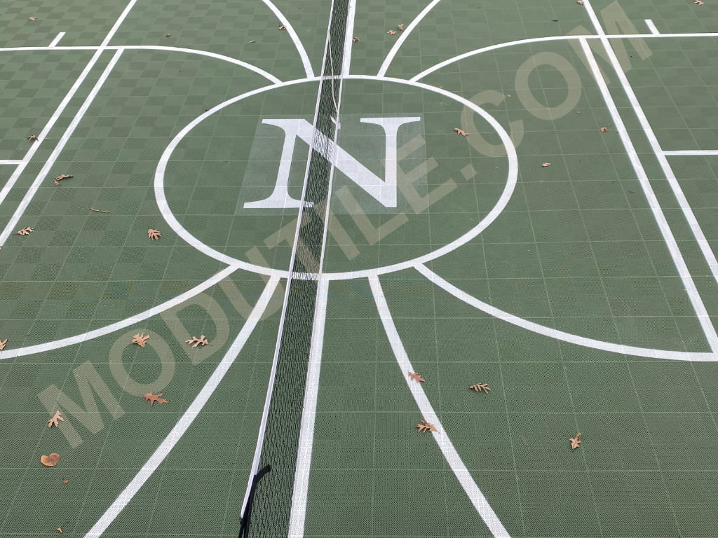 DIY basketball court with logo