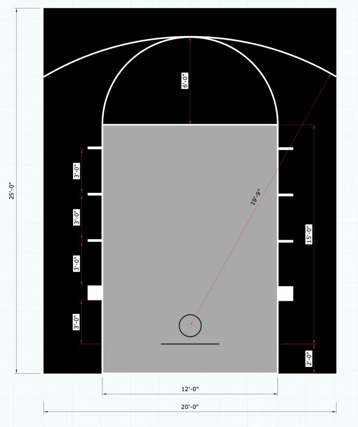 Backyard Basketball Court Flooring 20x25 Gray and Black