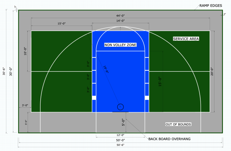 Multi-Sport Pickleball/Basketball Court Flooring, Kit, 30x50