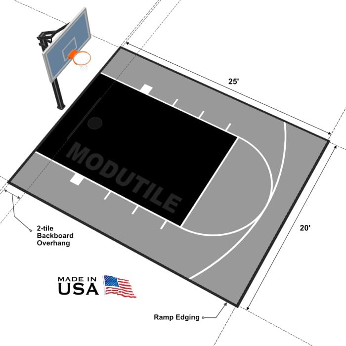 Basketball Court Floor, 20x25, Kit, Outdoor / Indoor
